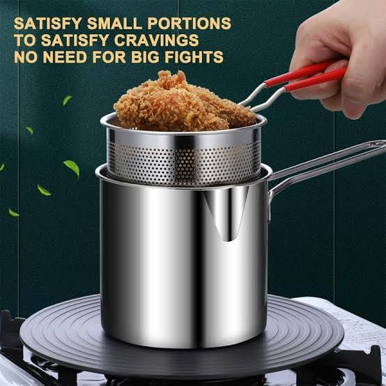 Stainless Steel Deep Fryer with Basket (Free Delivery)